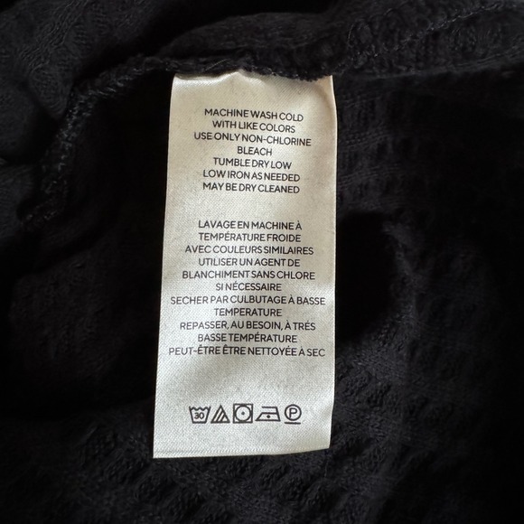 Free People Top Women's M Black Waffle Knit Cowl Neck Oversized Pullover - Picture 9 of 10